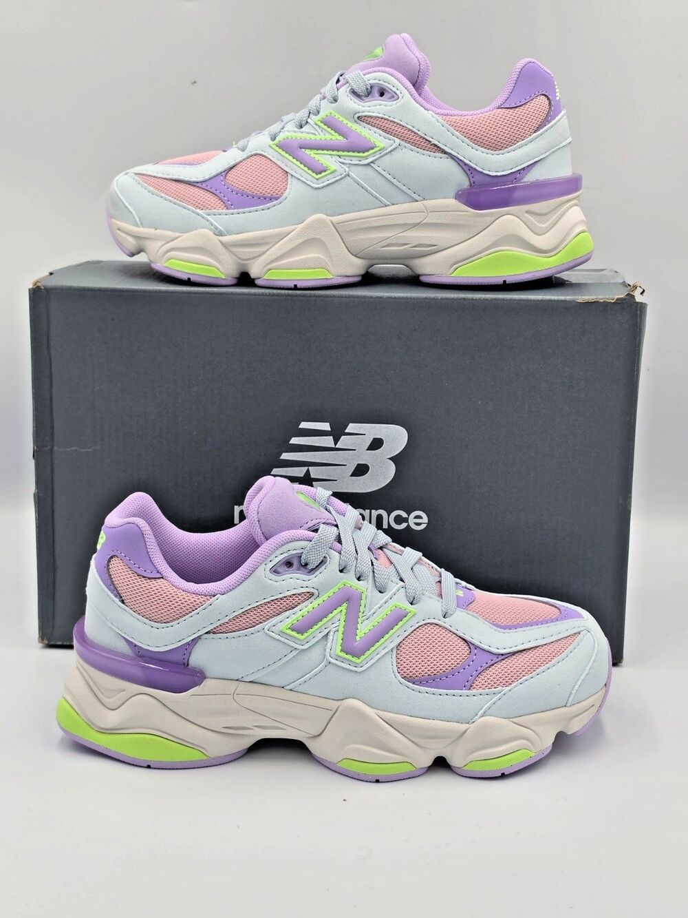 New Balance 9060 Purple Blue Kids 5.5Y Women’s 7 Pastel Sneakers GC9060KP New